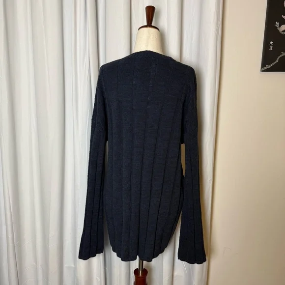 Dissh Jazz Indigo Ribbed Knit Set Navy Top Straight Leg Pants NWT Womens XS - Picture 7 of 16